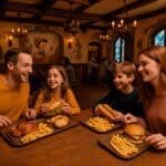 Interior seating at Au Chalet de la Marionnette Disneyland Paris