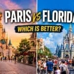 Disneyland Paris vs Disney World comparison showing castle, crowds and park atmosphere differences