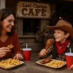 Guests enjoying Tex-Mex meals at Last Chance Café Disneyland Paris