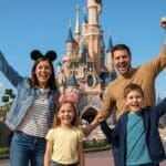 family celebrating beating the queues