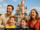 family searching for rare characters at disneyland paris castle background