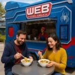 web food truck near spiderman ride