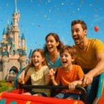 Best Family Rides at Disneyland Paris Happy Family on Theme Park Ride