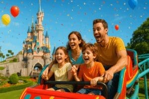 Best Family Rides at Disneyland Paris Happy Family on Theme Park Ride