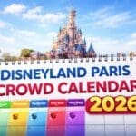 Disneyland Paris Crowd Calendar 2026 showing colour coded busy and quiet dates to help plan your visit