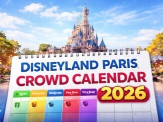 Disneyland Paris Crowd Calendar 2026 showing colour coded busy and quiet dates to help plan your visit