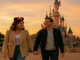 Romantic Couple at Disneyland Paris Castle at Sunset Magical Disney Date