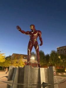 iron man statue outside hotel new york