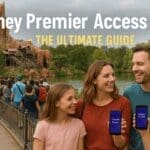 Family skipping queues at Disneyland Paris with Premier Access on their phones