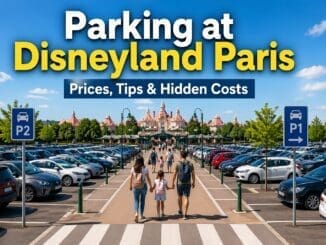 Disneyland Paris parking guide showing car park layout and entrance tips