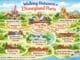 Disneyland Paris walking distances map showing routes between parks, hotels and Disney Village