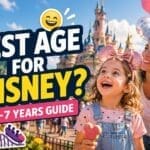 Best age for Disneyland Paris 4–7 years guide showing young child enjoying theme park magic