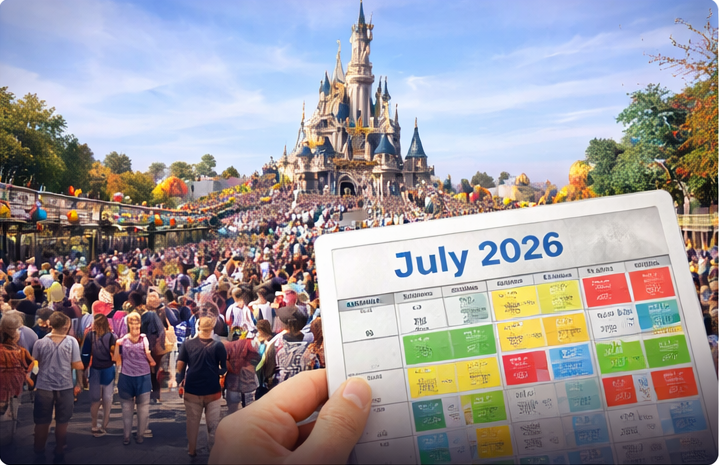 Disneyland Paris crowd calendar 2026