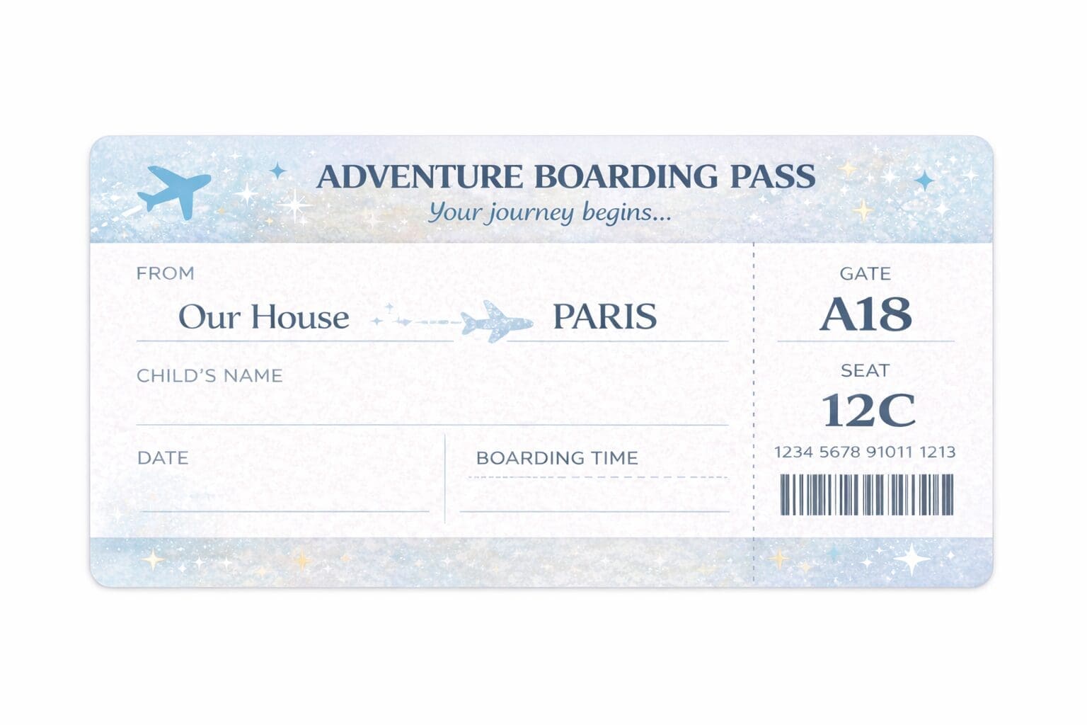 Disney trip boarding pass printable for kids surprise