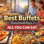 Best buffet restaurants at Disneyland Paris showing a variety of food and family dining