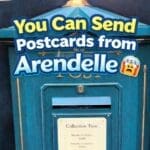 Arendelle post box in World of Frozen Disneyland Paris where guests can send postcards home