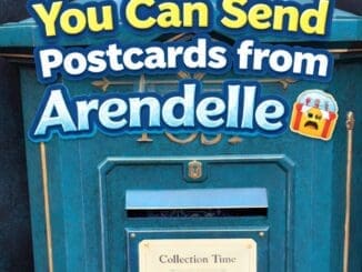 Arendelle post box in World of Frozen Disneyland Paris where guests can send postcards home