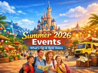 Disneyland Paris Summer 2026 events featuring themed zones with castle, family and seasonal experiences