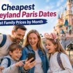 Cheapest Disneyland Paris dates for families showing best value prices by month for a family of four in 2026