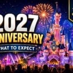 Disneyland Paris 35th Anniversary 2027 castle celebration with fireworks and crowds planning guide