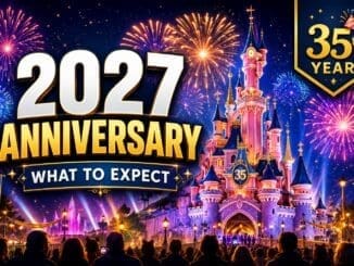 Disneyland Paris 35th Anniversary 2027 castle celebration with fireworks and crowds planning guide