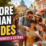 family planning activities at theme park with map and entertainment options