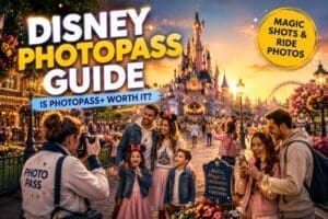Disneyland Paris PhotoPass photographer taking magical castle photos for families and couples