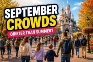 Disneyland Paris in September guide showing lower crowds, autumn weather and a relaxed atmosphere after the summer holidays