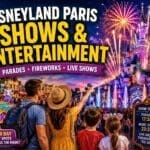 Disneyland Paris shows and parades guide with castle fireworks and parade floats