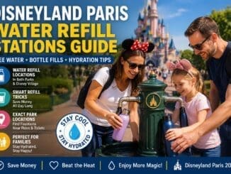 Discover the best Disneyland Paris water refill stations, free drinking water spots, bottle refill tips, restaurant tricks and summer hydration advice for families visiting the parks.