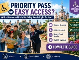 Family planning an accessible Disneyland Paris holiday with information about Priority Pass and Easy Access disability passes