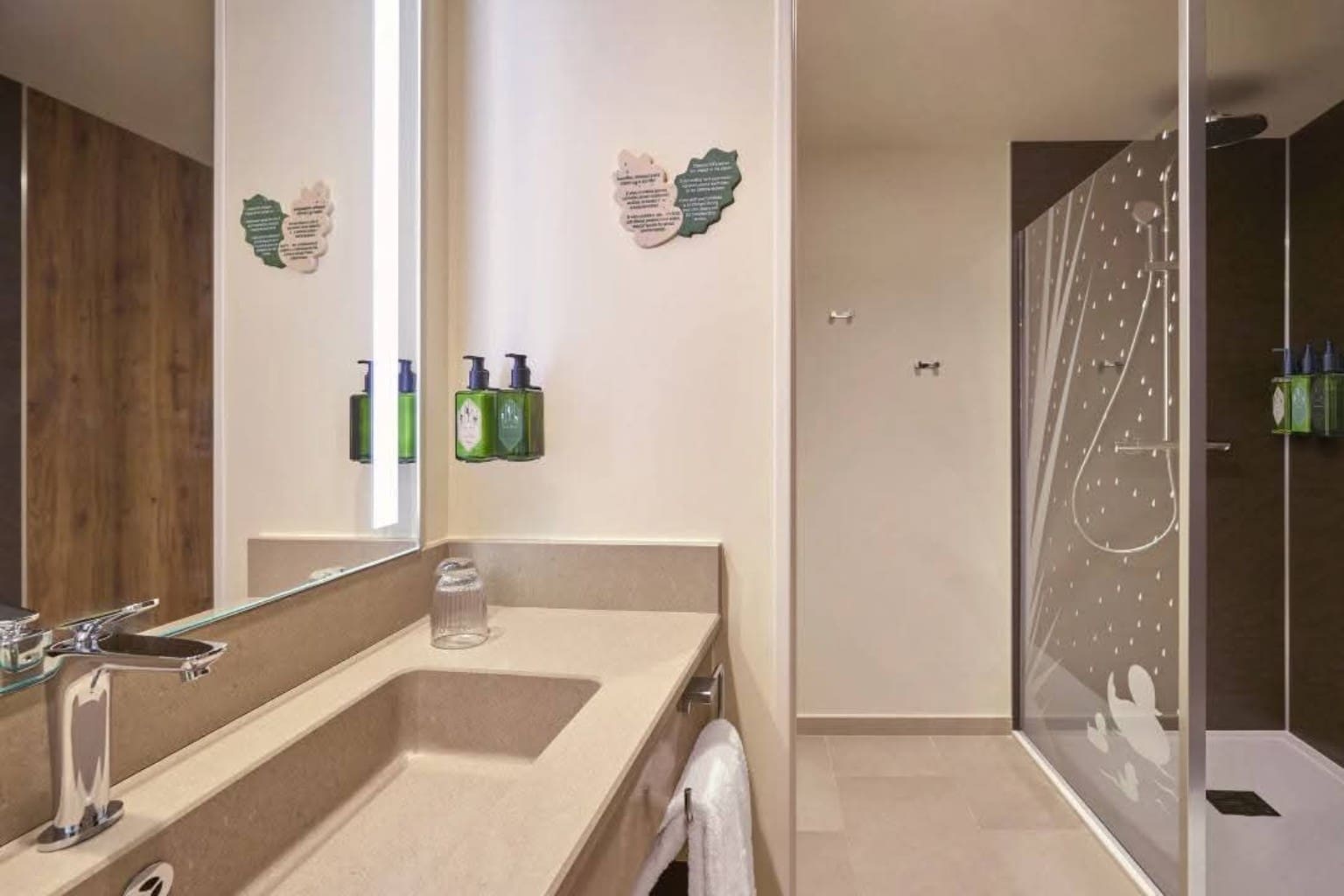 New bathroom and walk in shower at Disney Sequoia Lodge